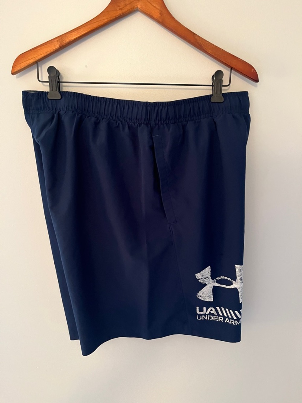 Under Armour Men's Navy Performance Training Shorts with White Logo